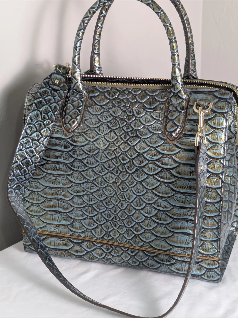 Brahmin Large Duxbury Satchel Rare Bird of Paradise Satchel Genuine Authentic